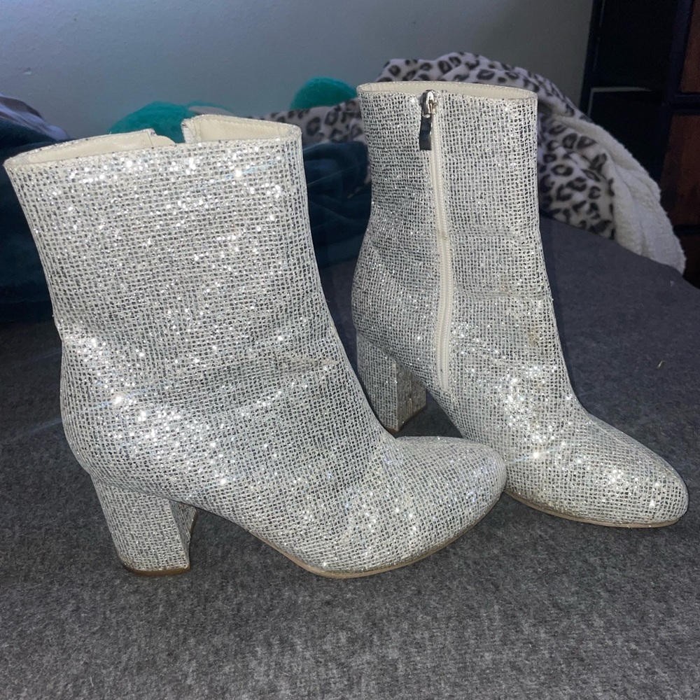 Silver Sparkle Boots